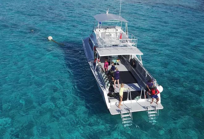 The dive boat at Little Cayman Beach Resort The dive boat at Little Cayman Beach Resort