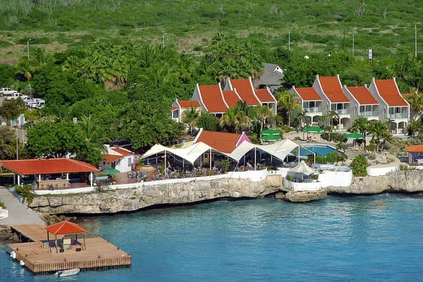 An aerial view of Captain Don's Habitat dive resort in Bonaire An aerial view of Captain Don's Habitat dive resort in Bonaire