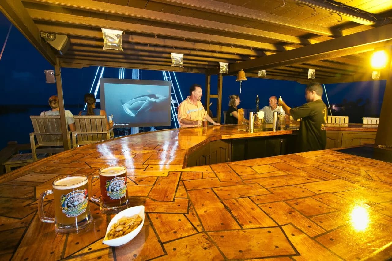 The Crown Nest Bar at Manta Ray Bay Resort in Yap, Micronesia. The Crown Nest Bar at Manta Ray Bay Resort in Yap, Micronesia.